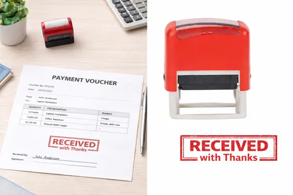 Received with Thanks Stamp